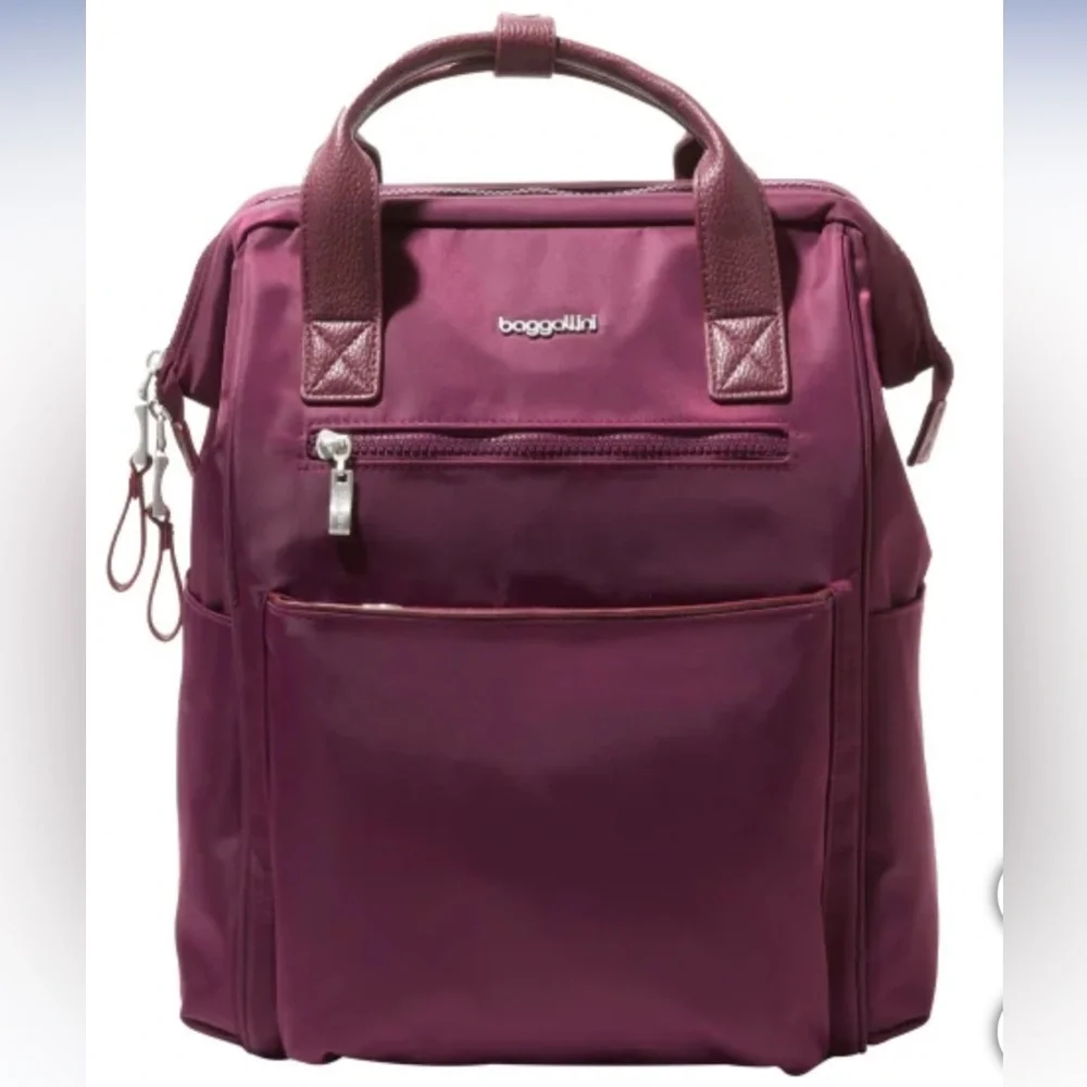 Baggallini Soho Backpack Travel Laptop Water-Resistant Work Bag - Black